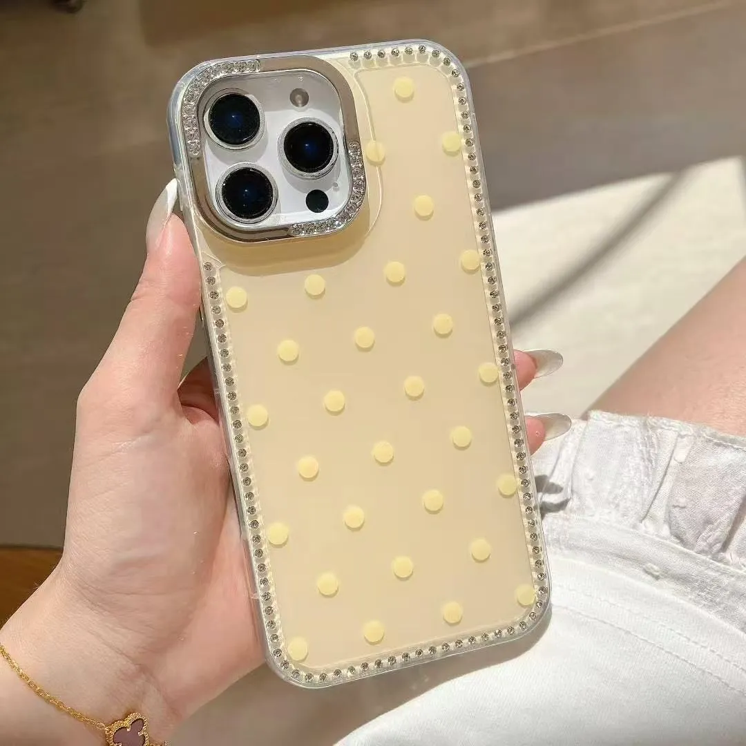 简约闪钻多巴胺波点狗狗挂件适用苹果16promax手机壳iphone15pro新款13pro创意14pro防摔12硅胶保护套 - 图片 7