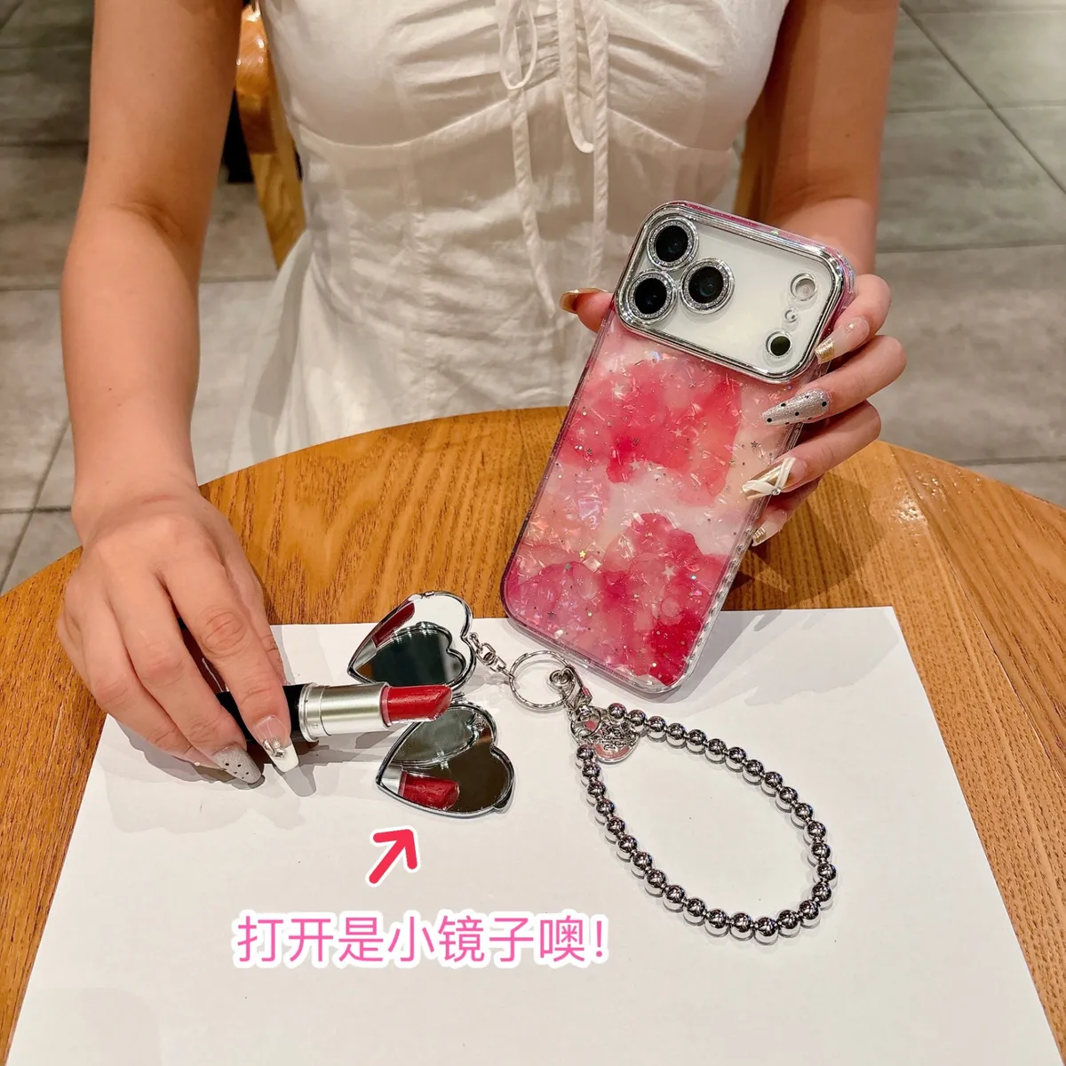 适用苹果系列iPhone17新款手机壳17pro16promax高级晕染理石纹14pro15promax银灰色闪粉镜头保护套 - 图片 6