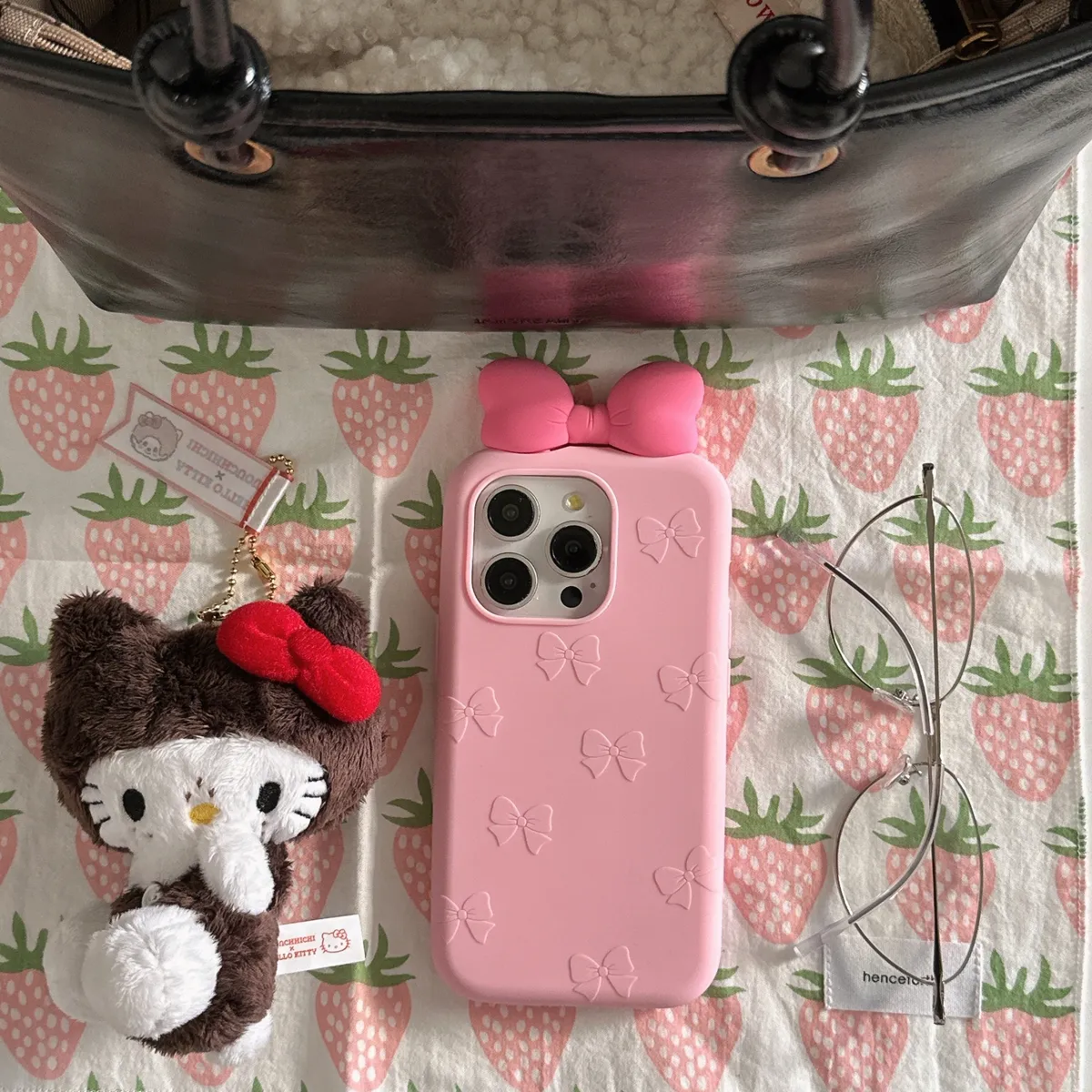 卡通立体可爱蝴蝶结适用iPhone15promax手机壳苹果16pro保护套13硅胶14防摔新款情侣创意软壳 - 图片 7