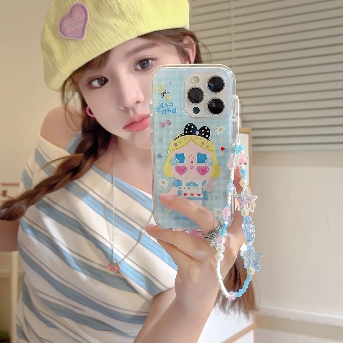 彩钻爱丽丝哭娃适用iphone16promax苹果15Pro手机壳新款14卡通防摔13手链保护套 - 图片 8