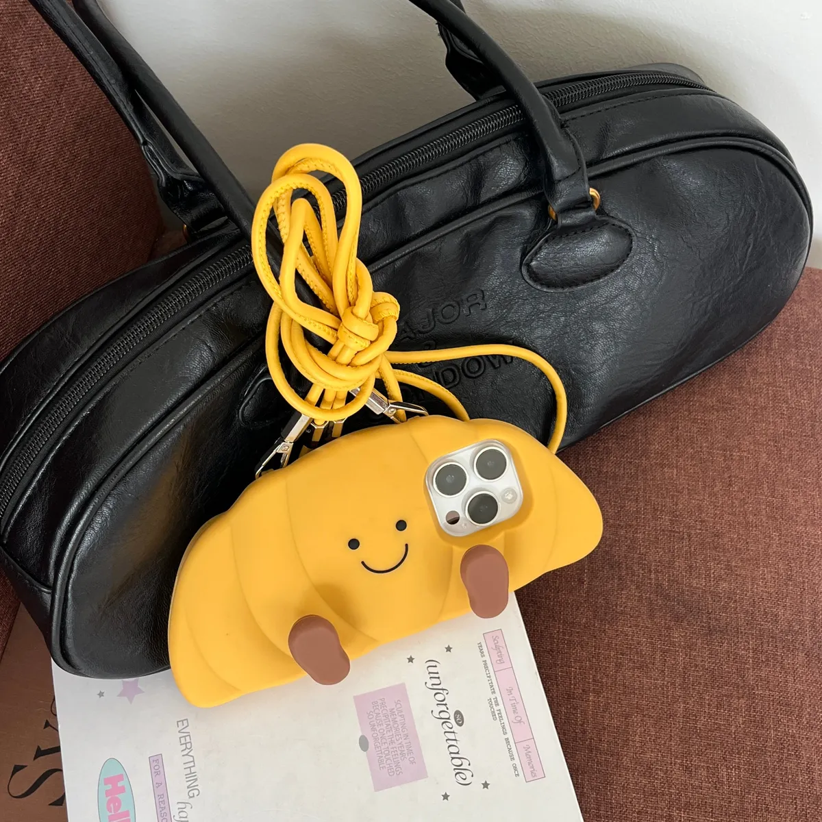 卡通立体可爱jellycat牛角包适用iPhone15promax手机壳苹果16pro保护套13硅胶14防摔新款情侣创意软壳 - 图片 10