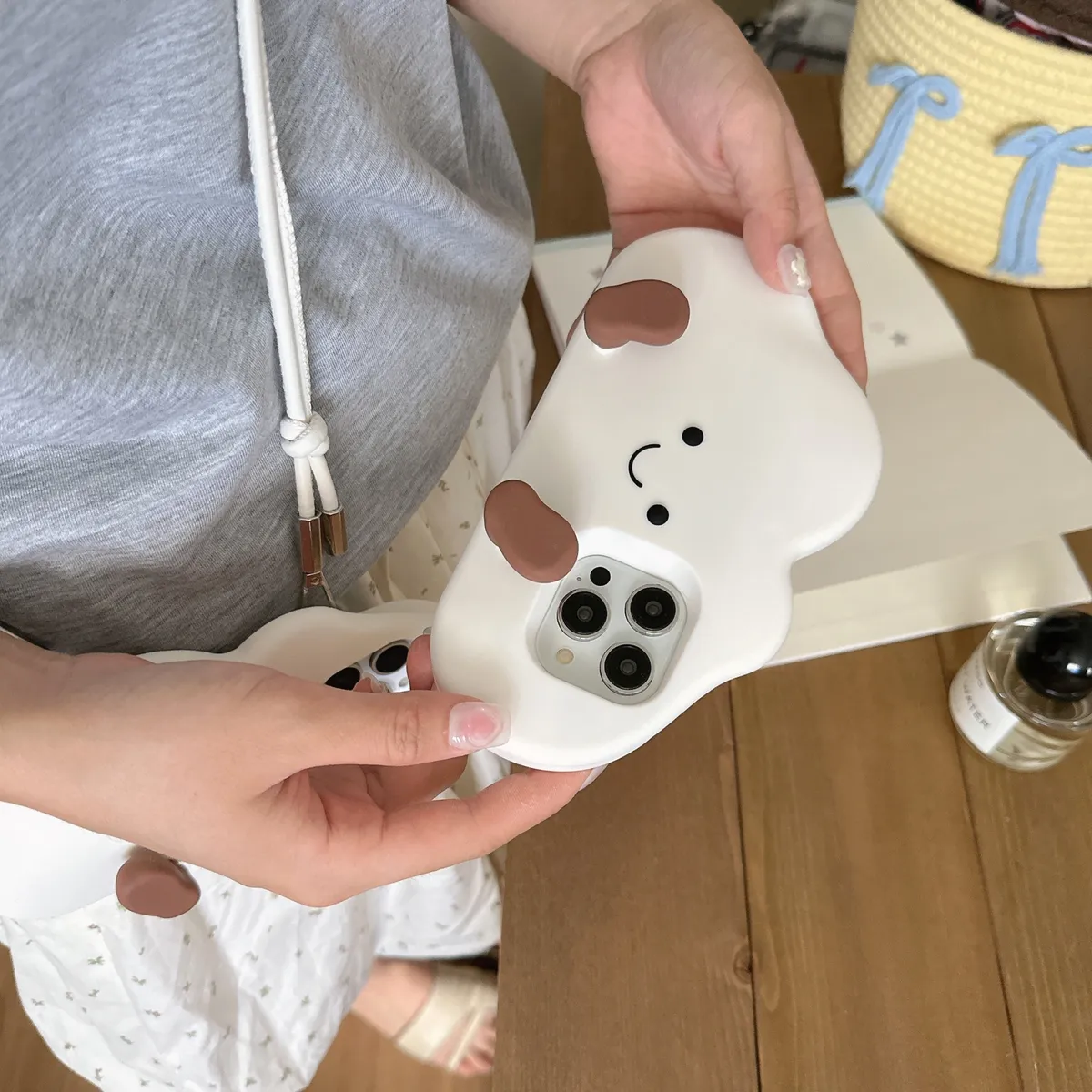 卡通立体可爱jellycat云朵包包iPhone15promax手机壳苹果16pro保护套13硅胶14防摔新款情侣创意软壳 - 图片 3
