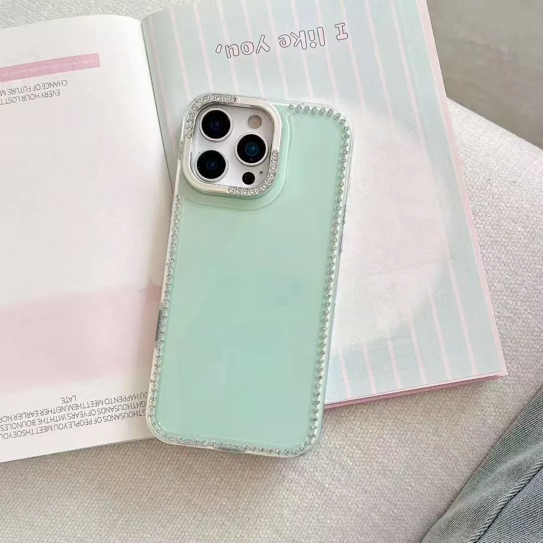 ins极简韩风闪钻温柔白色适用苹果16promax手机壳iphone13新款15女14pro带链条16pro全包创意防摔手机套硅胶 - 图片 7
