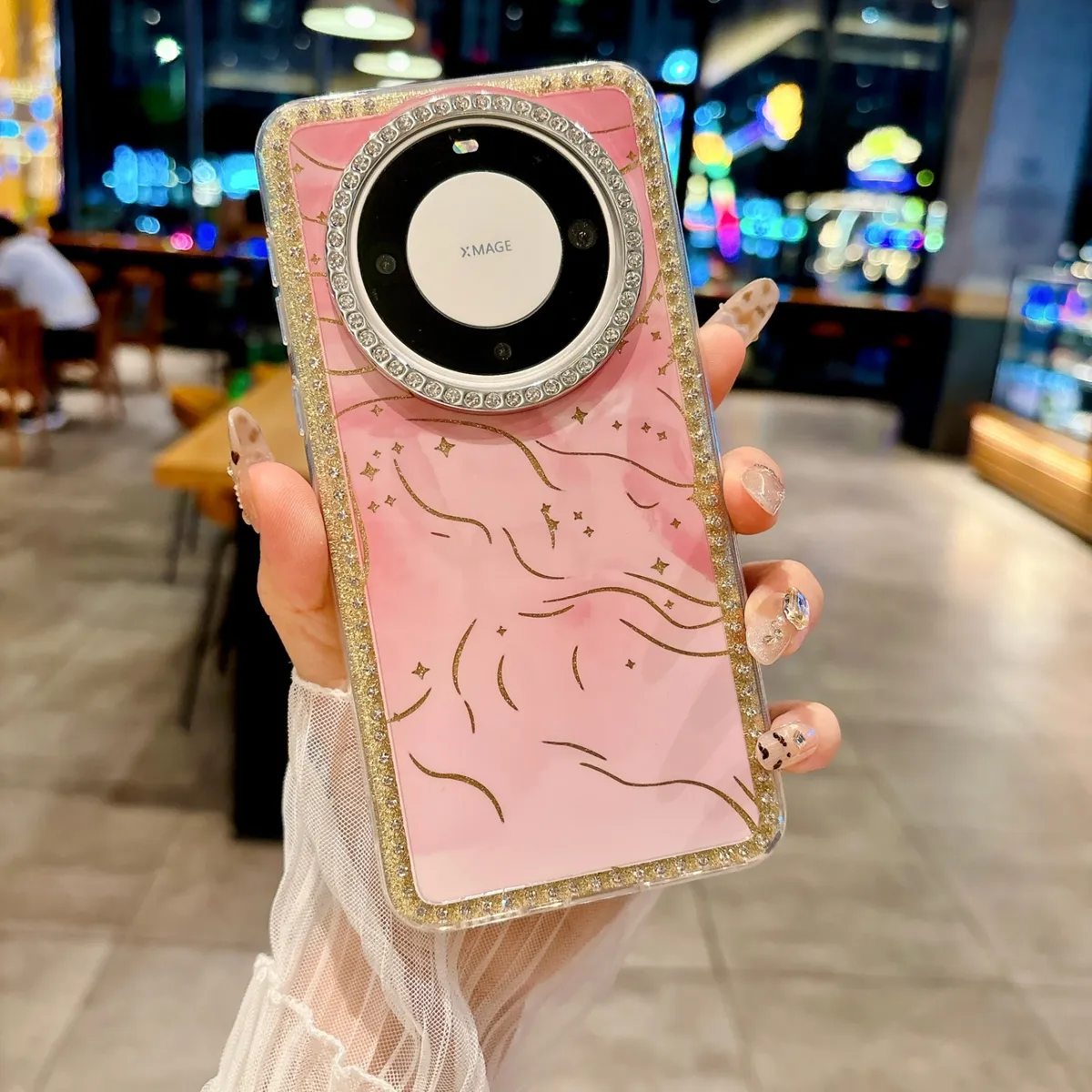 适用mate70Pro手机壳mate60晕染爱心手链p80pro简约女款p70网红新款创意手机套 - 图片 2