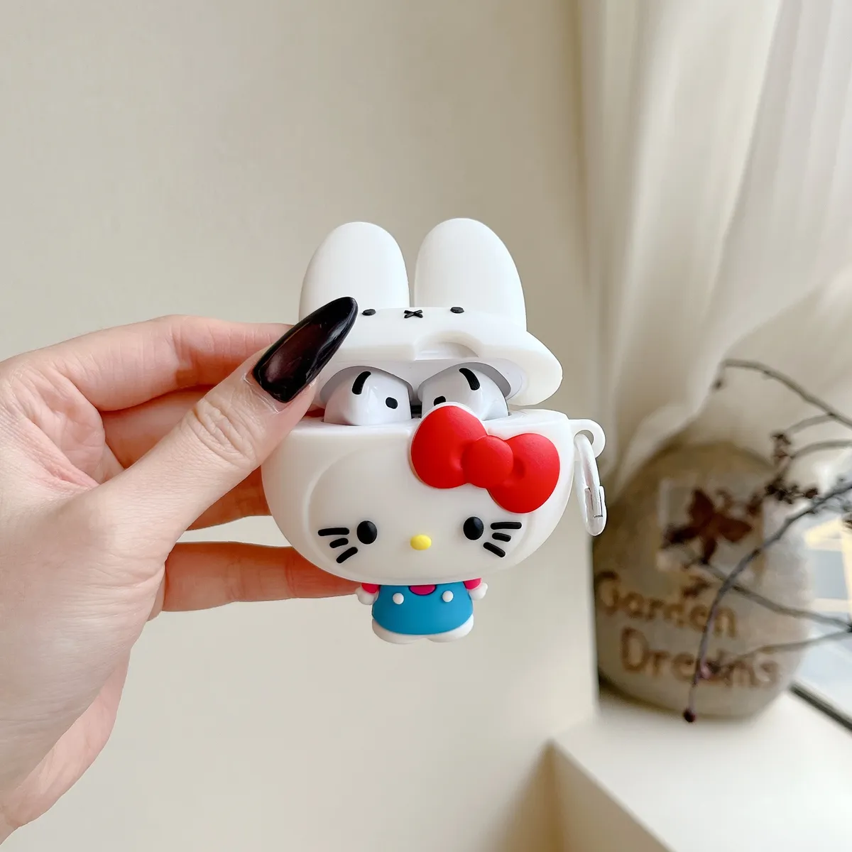 硅胶米菲KT耳机套适用苹果 AirPods Pro 第二代 新款耳机壳AirPods 1/2防摔AirPods 3简约保护套AirPods 4防尘高级感 - 图片 2