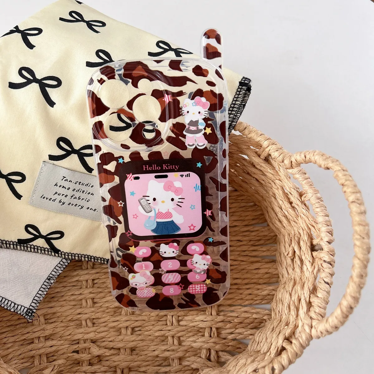 大哥大豹纹kitty适用苹果16promax手机壳相框卡通创意iphone13新款大哥大造型15promax全包保护套 - 图片 9