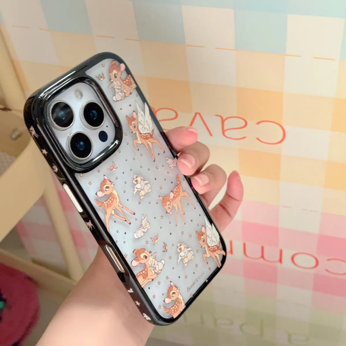 星星小鹿斑比适用于iPhone16ProMax手机壳苹果15Pro卡通少女情侣14防摔保护13侧图圆边保护套 - 图片 10