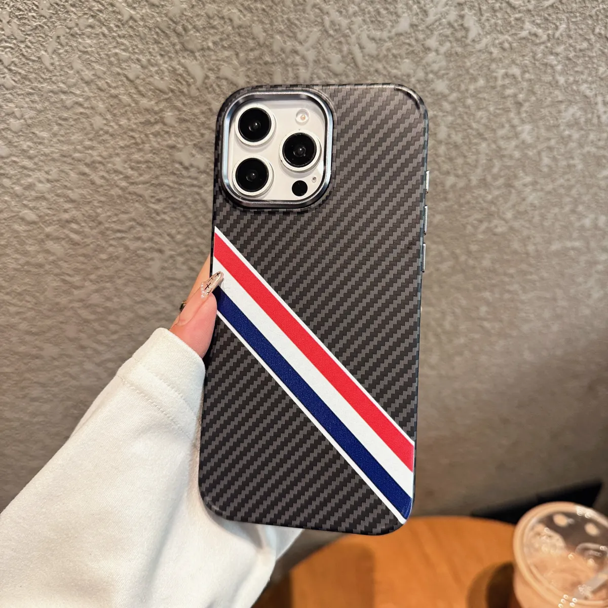黑色条纹适用苹果iphone15ProMax手机壳高级感磁吸凯夫拉纹理14Pro磨砂防摔magsafe手机套13硬壳12金属镜头16promax - 图片 8