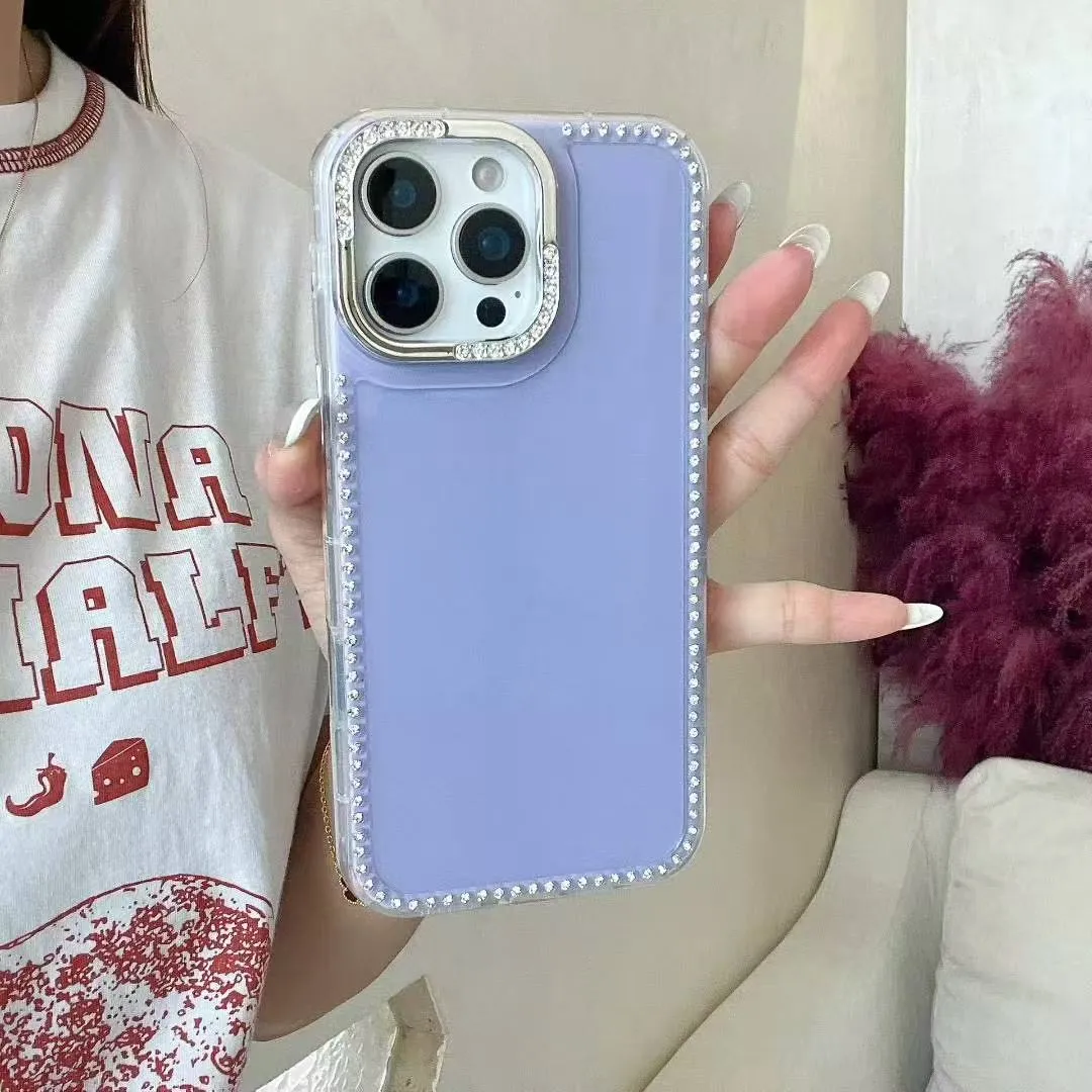 ins极简韩风闪钻温柔白色适用苹果16promax手机壳iphone13新款15女14pro带链条16pro全包创意防摔手机套硅胶 - 图片 9