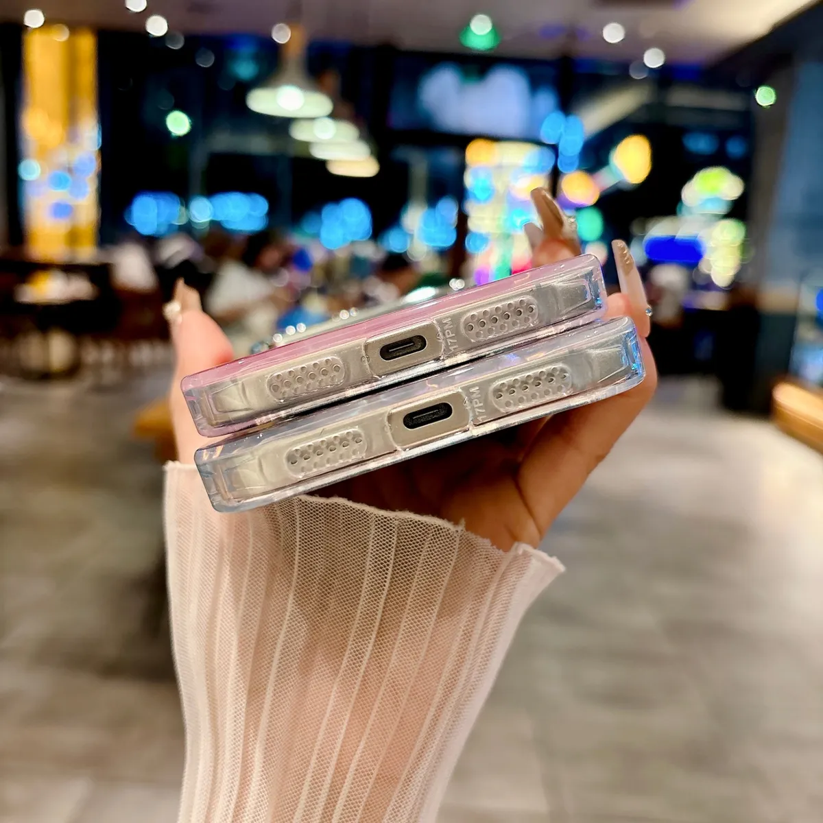 适用苹果系列iPhone17新款手机壳17pro16promax时尚贝壳纹磁吸14pro15promax银灰色闪粉镜头保护套 - 图片 7
