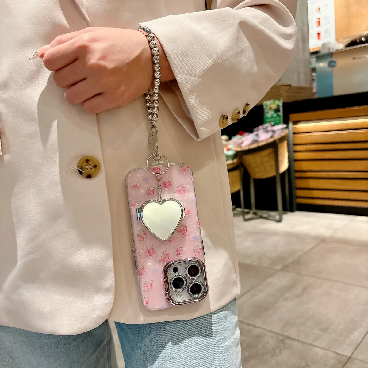 适用苹果系列iPhone16网红手机壳14promax小清新15promax粉底小碎花全包镜头支架14/13高级感新款保护套 - 图片 9