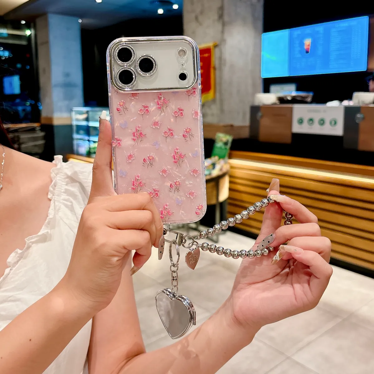 韩系ins粉色小碎花贝壳纹适用苹果17promax手机壳iphone17pro新款16少女14pro高级11梦幻14防摔15自带镜头膜 - 图片 12