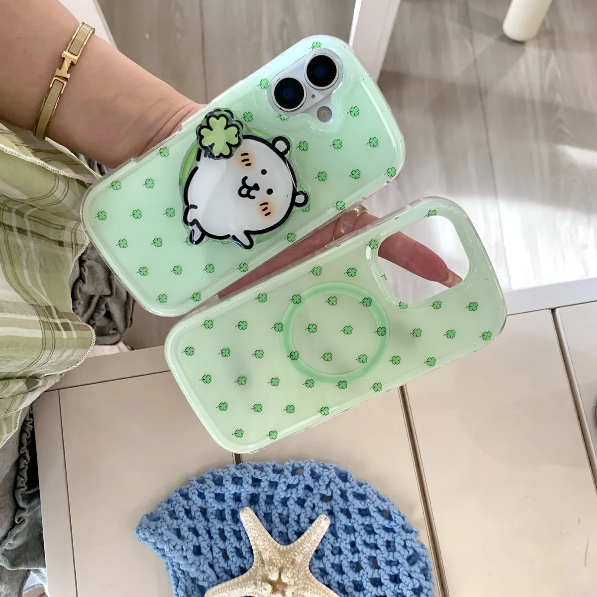 四叶草自嘲熊适用于苹果16/15/14/13/promax手机壳iphone16promax可爱卡通 - 图片 10