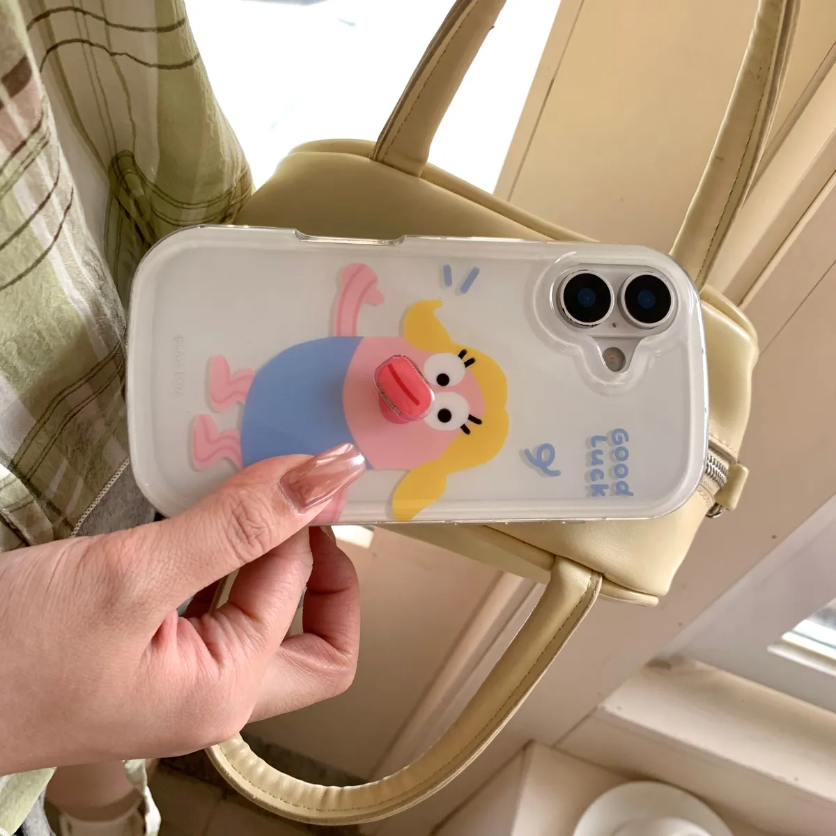 旋转腊肠嘴手链适用于苹果16/15/14/13/promax手机壳iphone16promax可爱卡通 - 图片 3