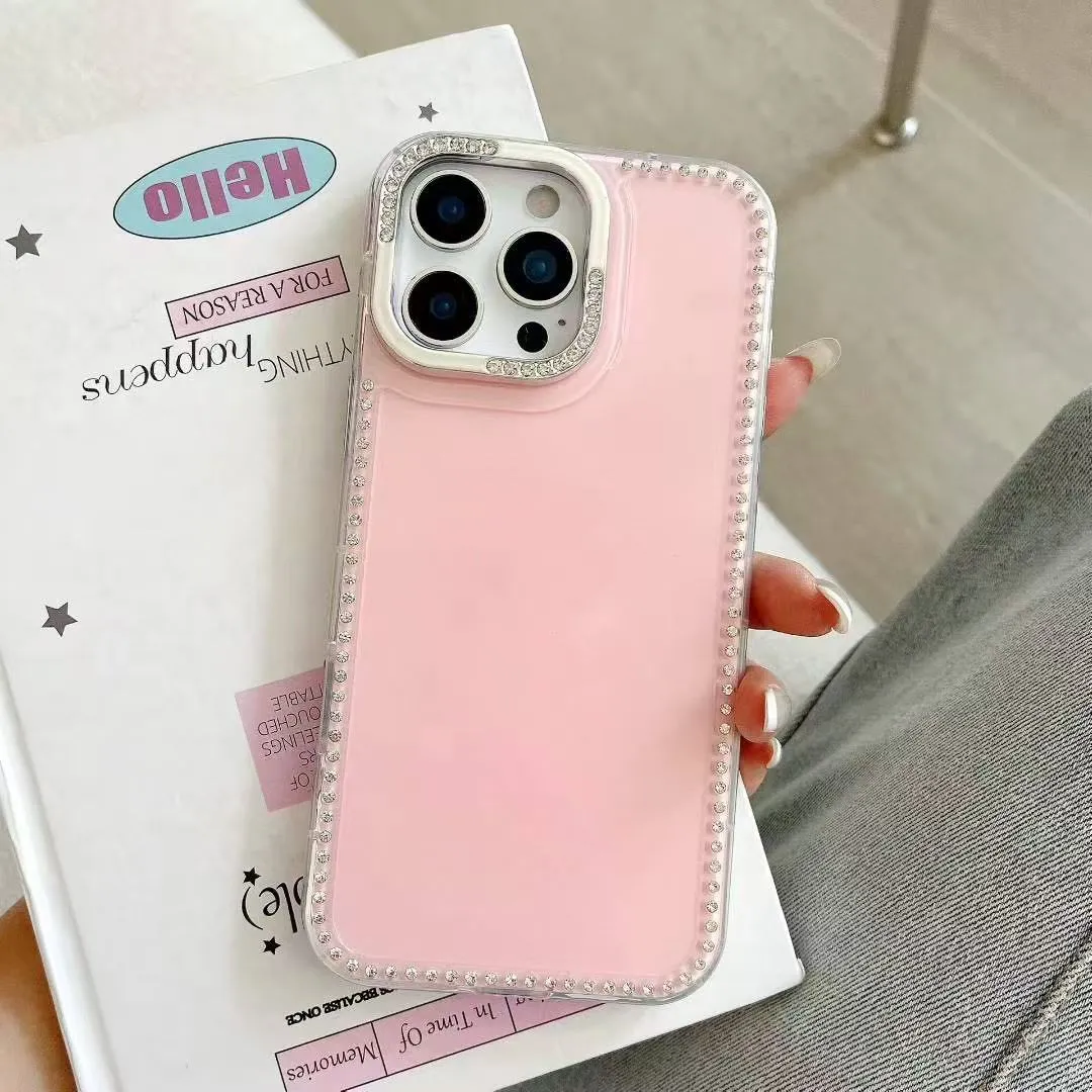 ins极简韩风闪钻温柔白色适用苹果16promax手机壳iphone13新款15女14pro带链条16pro全包创意防摔手机套硅胶 - 图片 8