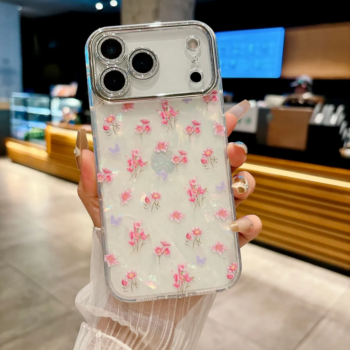 韩系ins粉色小碎花贝壳纹适用苹果17promax手机壳iphone17pro新款16少女14pro高级11梦幻14防摔15自带镜头膜 - 图片 7