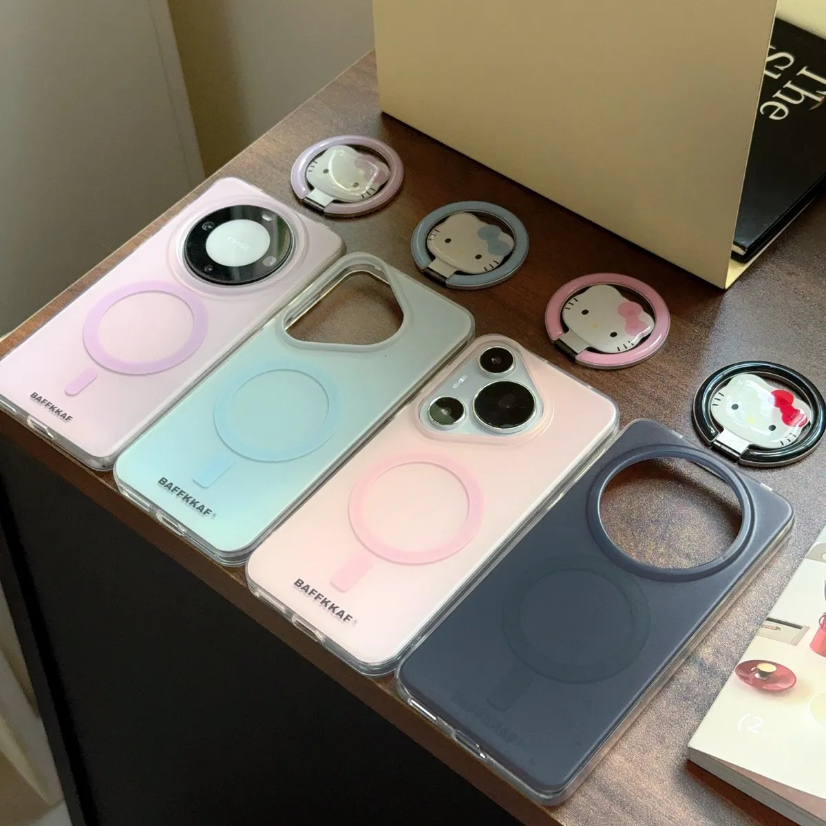 马卡龙4色磁吸支架适用华为mate70pro+手机壳pura80pro磨砂磁吸壳mate60/50pro保护套p60新款pura40pro女 - 图片 5