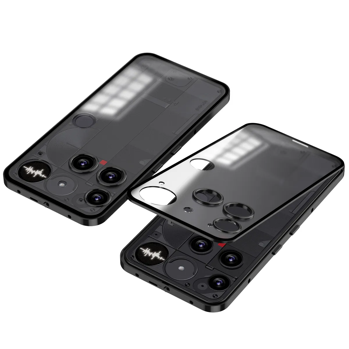 适用于nothingphone3弹扣手机壳金属边框保护套磨砂背板 - 图片 3