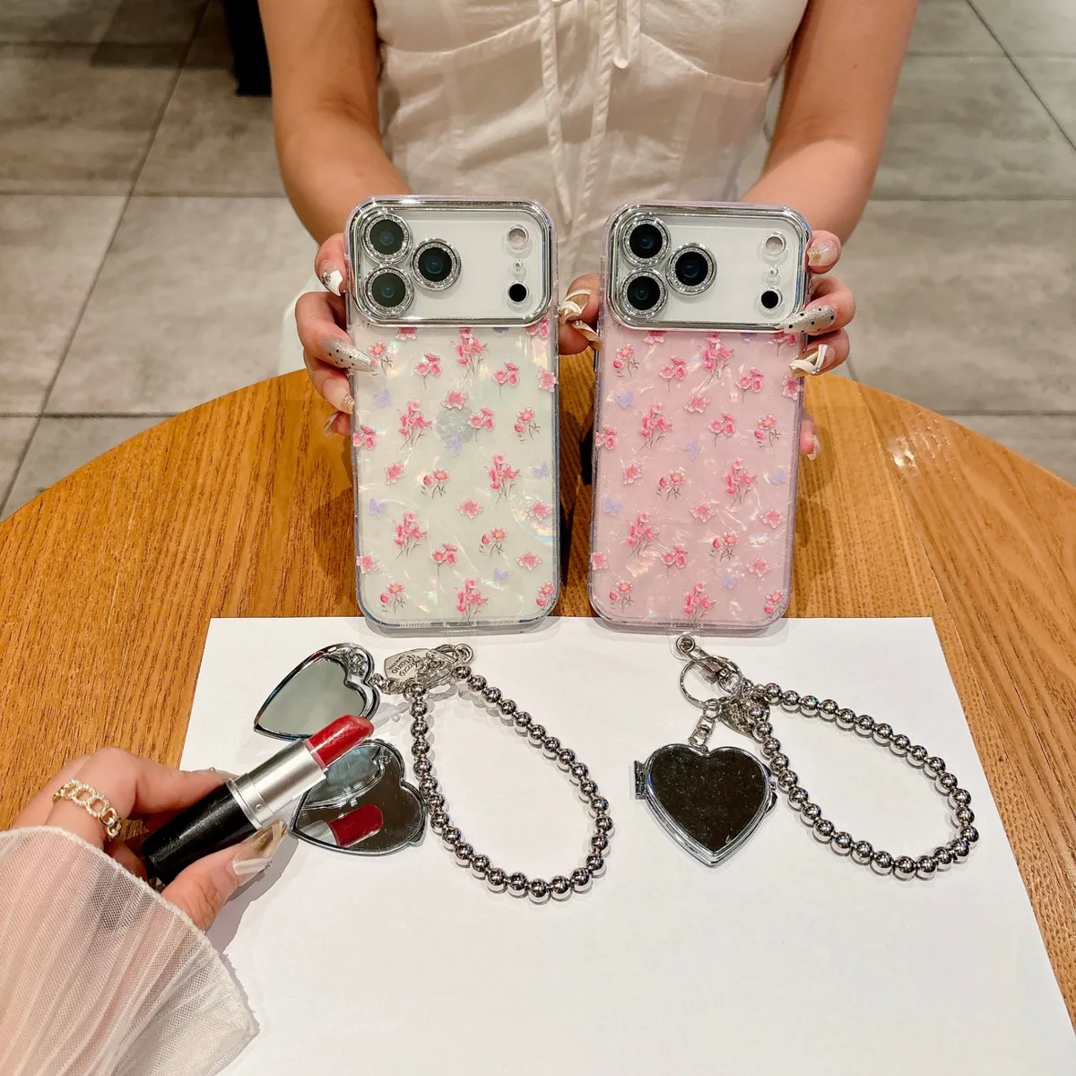 韩系ins粉色小碎花贝壳纹适用苹果17promax手机壳iphone17pro新款16少女14pro高级11梦幻14防摔15自带镜头膜