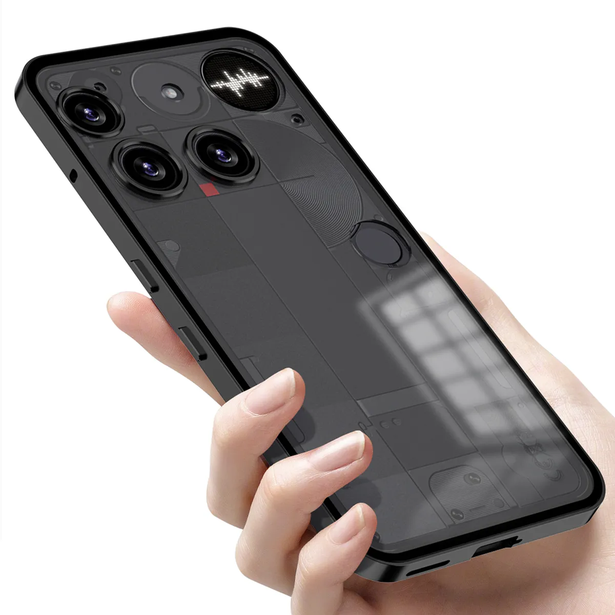 适用于nothingphone3弹扣手机壳金属边框保护套磨砂背板 - 图片 6