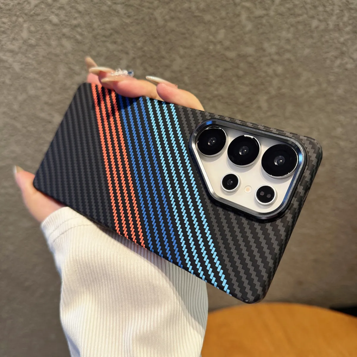适用于三星s25ultra碳纤维纹手感纹手机壳凯夫拉纹s24u轻薄全包磁吸magsafe防摔Samsung23+磁吸壳 - 图片 4