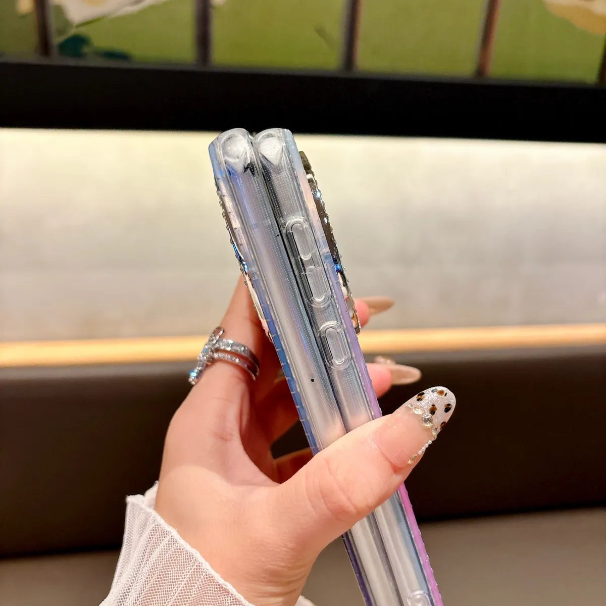 适用Pura80手机壳新款80pro+奢华电镀Mate70pro闪钻流苏水波纹70pro+高级感mt60pro防摔苹果16女款15渐变 - 图片 4