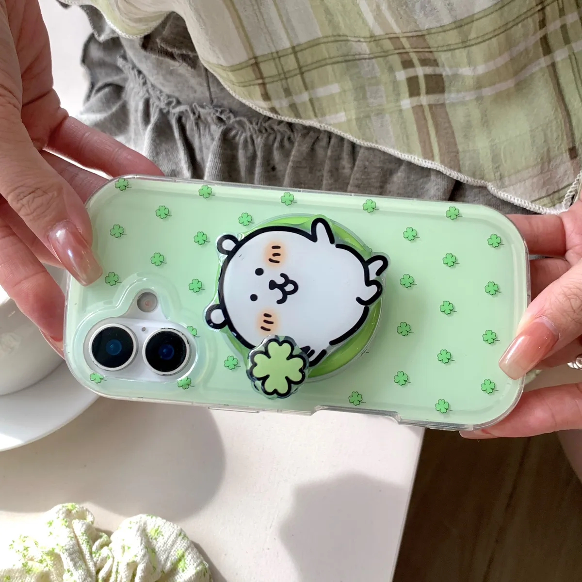 四叶草自嘲熊适用于苹果16/15/14/13/promax手机壳iphone16promax可爱卡通 - 图片 8