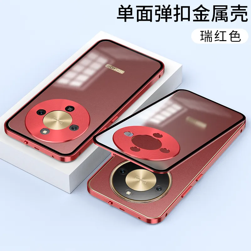 适用于荣耀x70弹扣手机壳金属边框保护套磨砂背板 - 图片 2