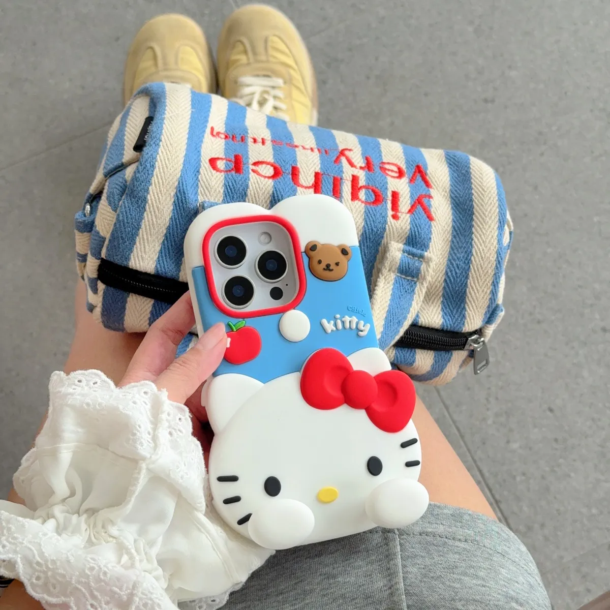 趴趴红苹果kitty适用苹果16promax手机壳iphone15新款14少女心全包日韩13防摔硅胶12promax保护壳 - 图片 4