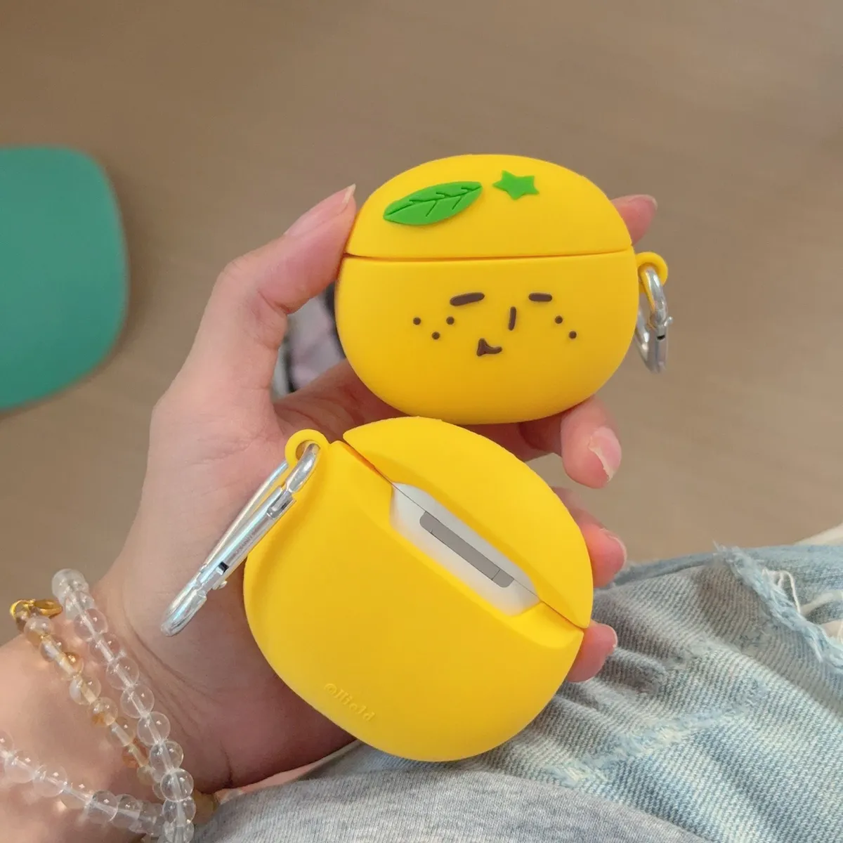 yukio橘子头适用苹果无线蓝牙AirPodsPro耳机壳AirPods4代软AirPods1/2硅胶3代防摔套Pro2代女款 - 图片 8