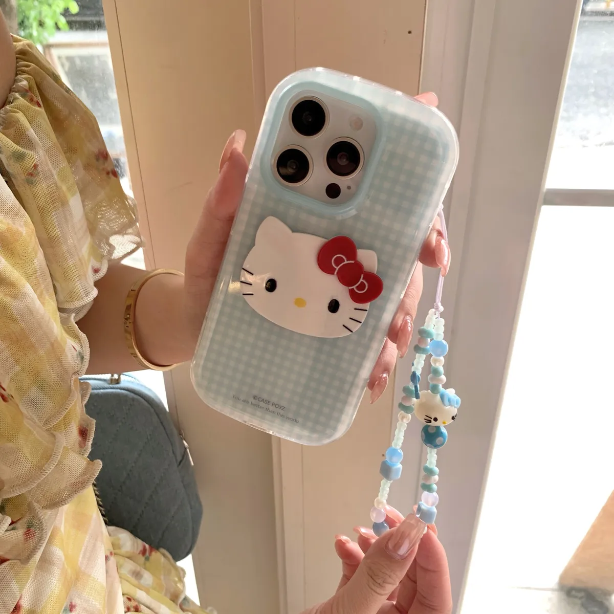 大头粉格子kt适用于苹果16/15/14/13/promax手机壳iphone16promax可爱卡通 - 图片 7