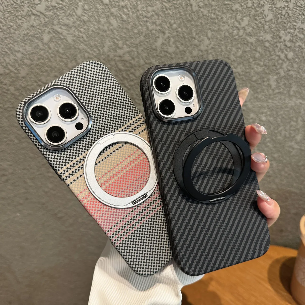 适用苹果16promax凯夫拉纤维手机壳新款iPhone16pro磁吸支架芳纶保护套高级感15promax日落夕阳14max超薄13pro - 图片 2