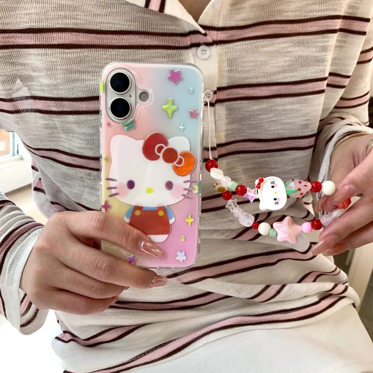 鎏金彩色kitty挂饰适用于苹果16/15/14/13/promax手机壳iphone16promax可爱卡通 - 图片 2