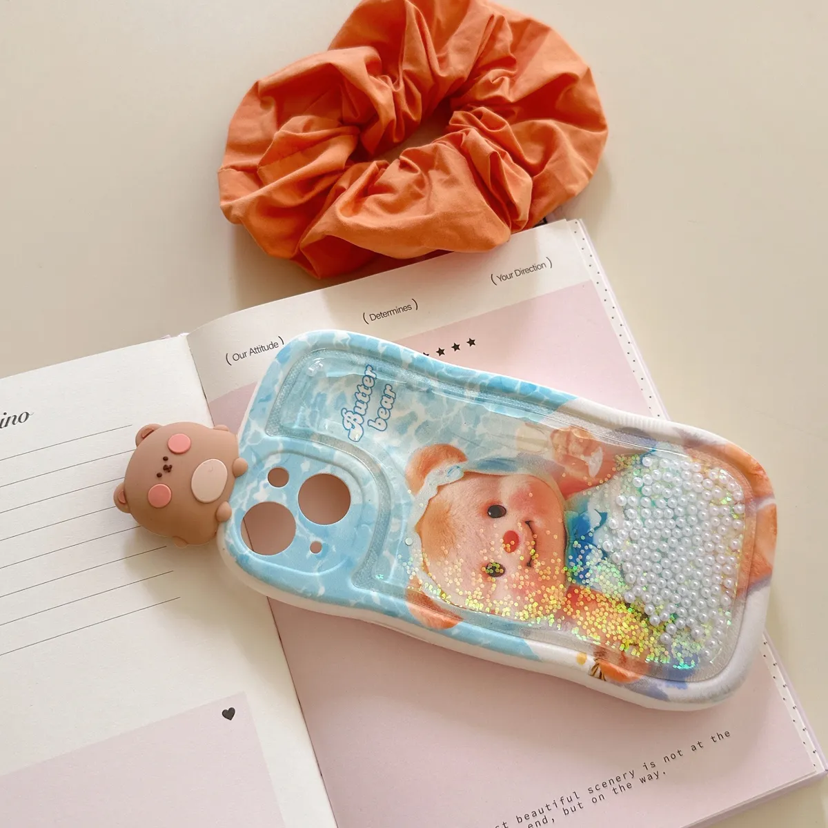 适用iphone14promax手机壳苹果13流沙小熊ins趴趴熊12可爱唯美13pro max手机套15女款11网红卡通14plus防摔16保护套 - 图片 10