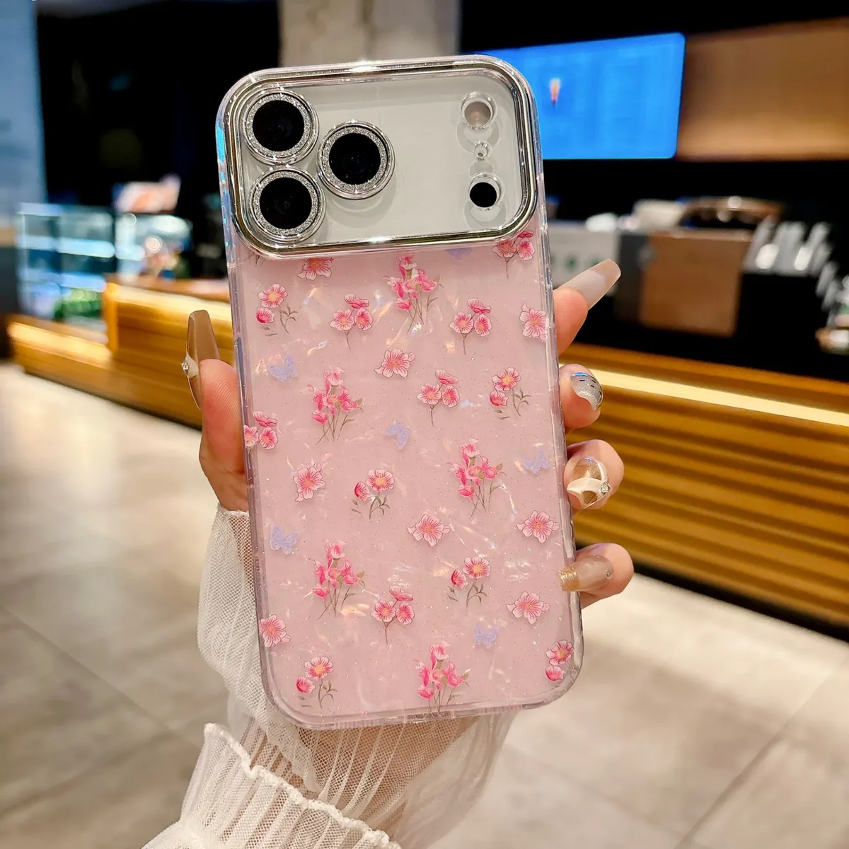 韩系ins粉色小碎花贝壳纹适用苹果17promax手机壳iphone17pro新款16少女14pro高级11梦幻14防摔15自带镜头膜 - 图片 3