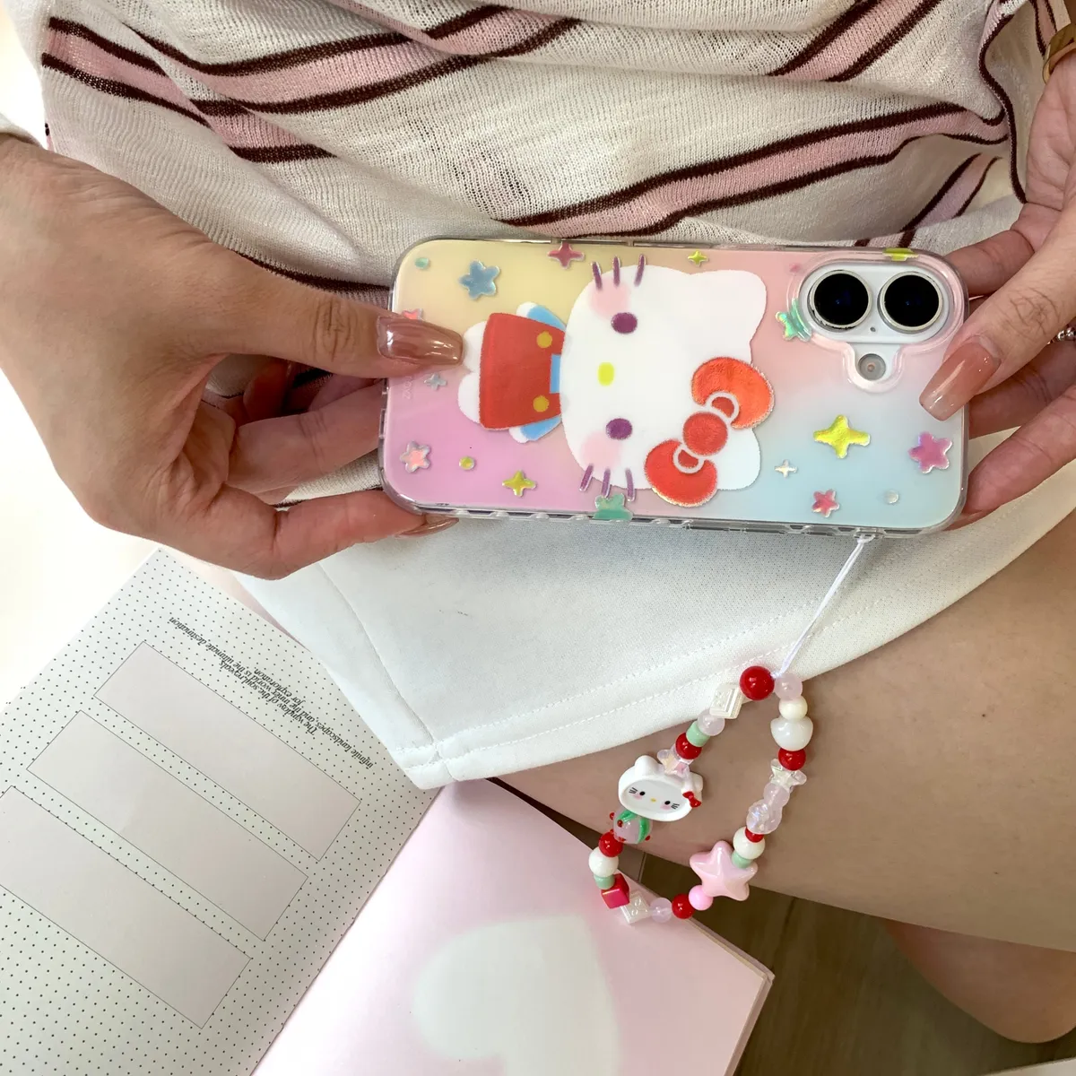 鎏金彩色kitty挂饰适用于苹果16/15/14/13/promax手机壳iphone16promax可爱卡通 - 图片 10