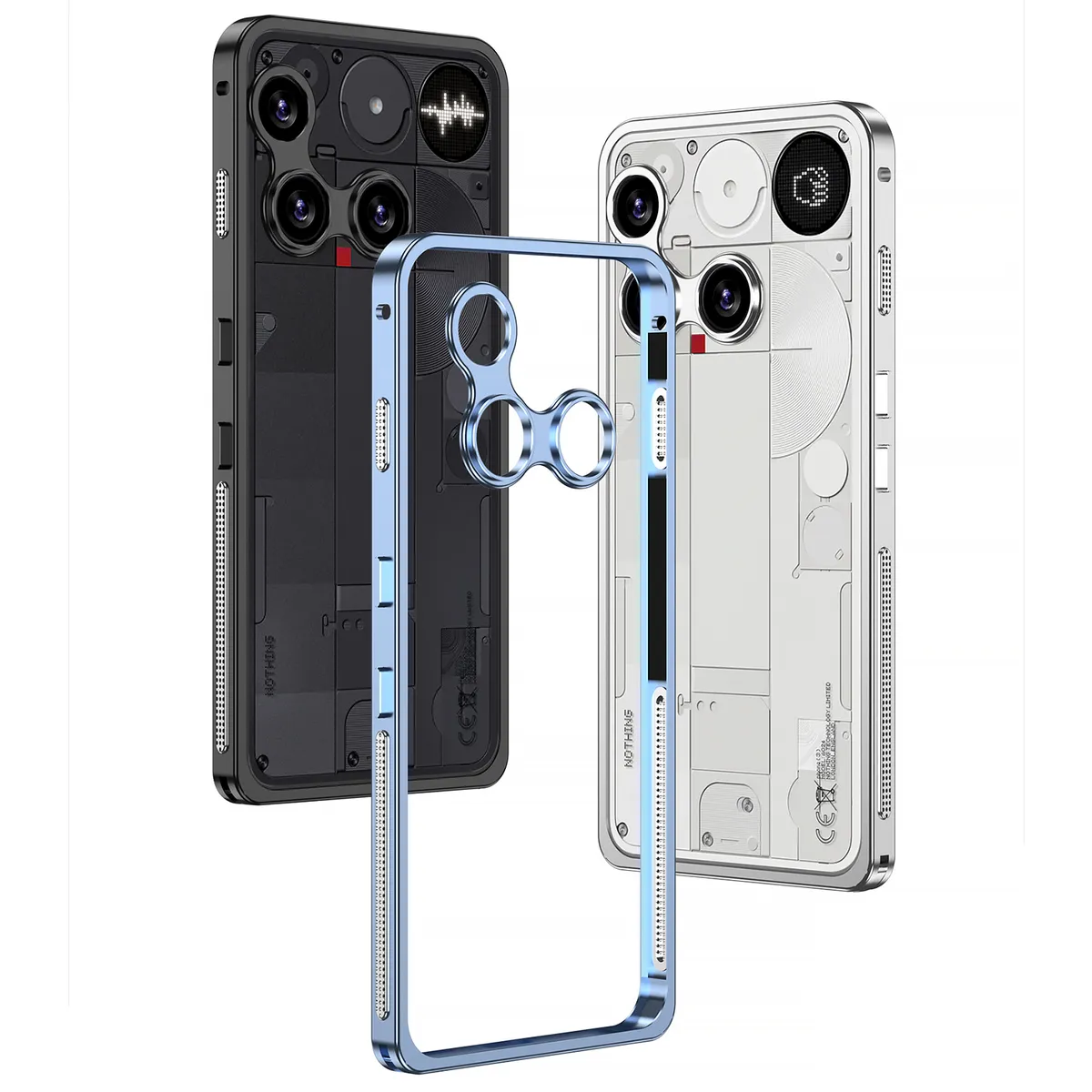 适用于nothingphone3金属海马扣防摔散热超跑边框带镜头保护套手机壳 - 图片 4