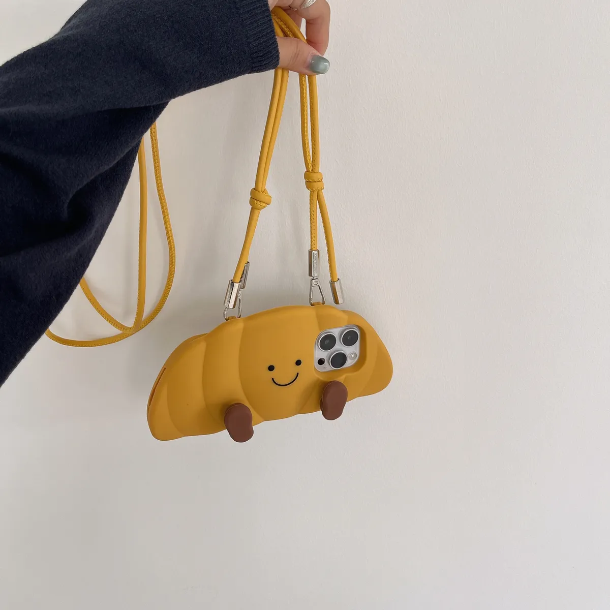 卡通立体可爱jellycat牛角包适用iPhone15promax手机壳苹果16pro保护套13硅胶14防摔新款情侣创意软壳 - 图片 5