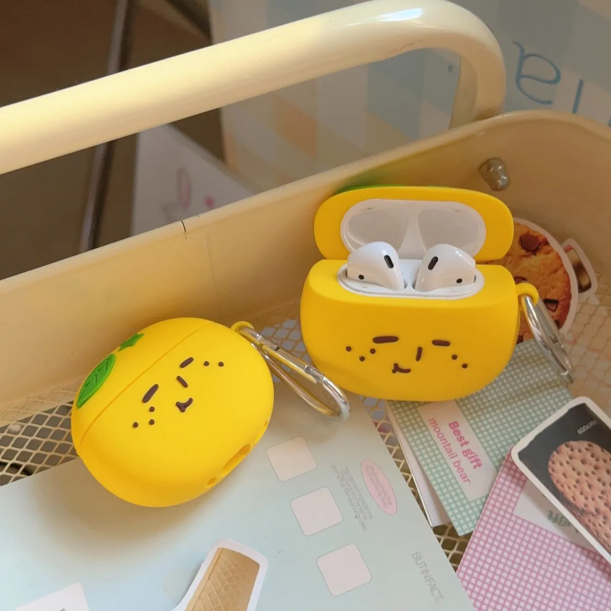 yukio橘子头适用苹果无线蓝牙AirPodsPro耳机壳AirPods4代软AirPods1/2硅胶3代防摔套Pro2代女款 - 图片 7