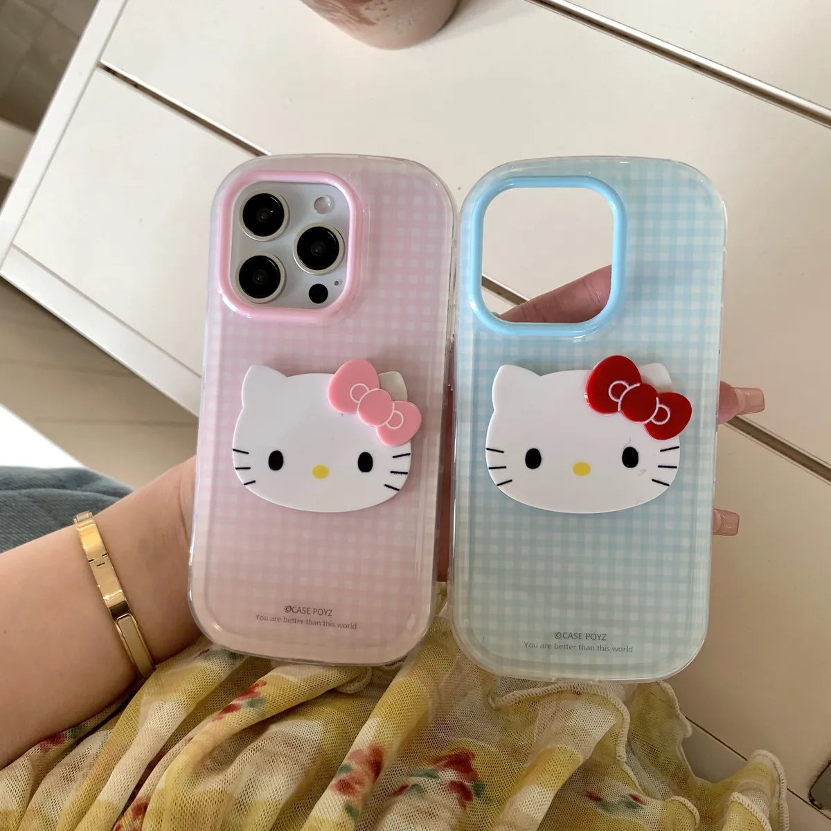 大头粉格子kt适用于苹果16/15/14/13/promax手机壳iphone16promax可爱卡通 - 图片 9