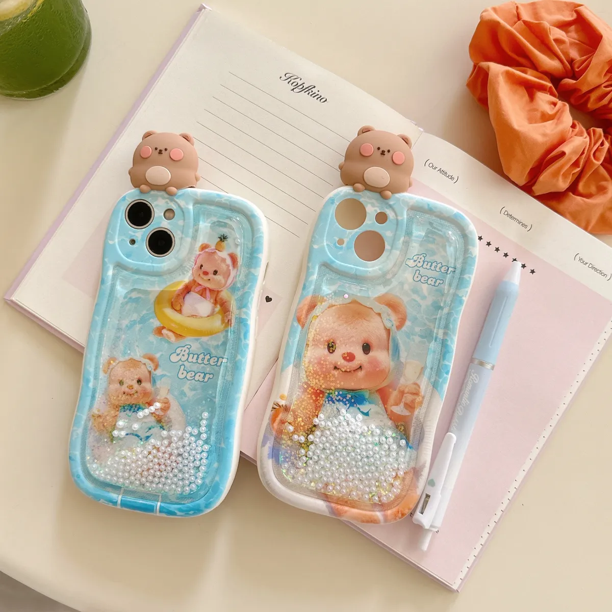 适用iphone14promax手机壳苹果13流沙小熊ins趴趴熊12可爱唯美13pro max手机套15女款11网红卡通14plus防摔16保护套 - 图片 5