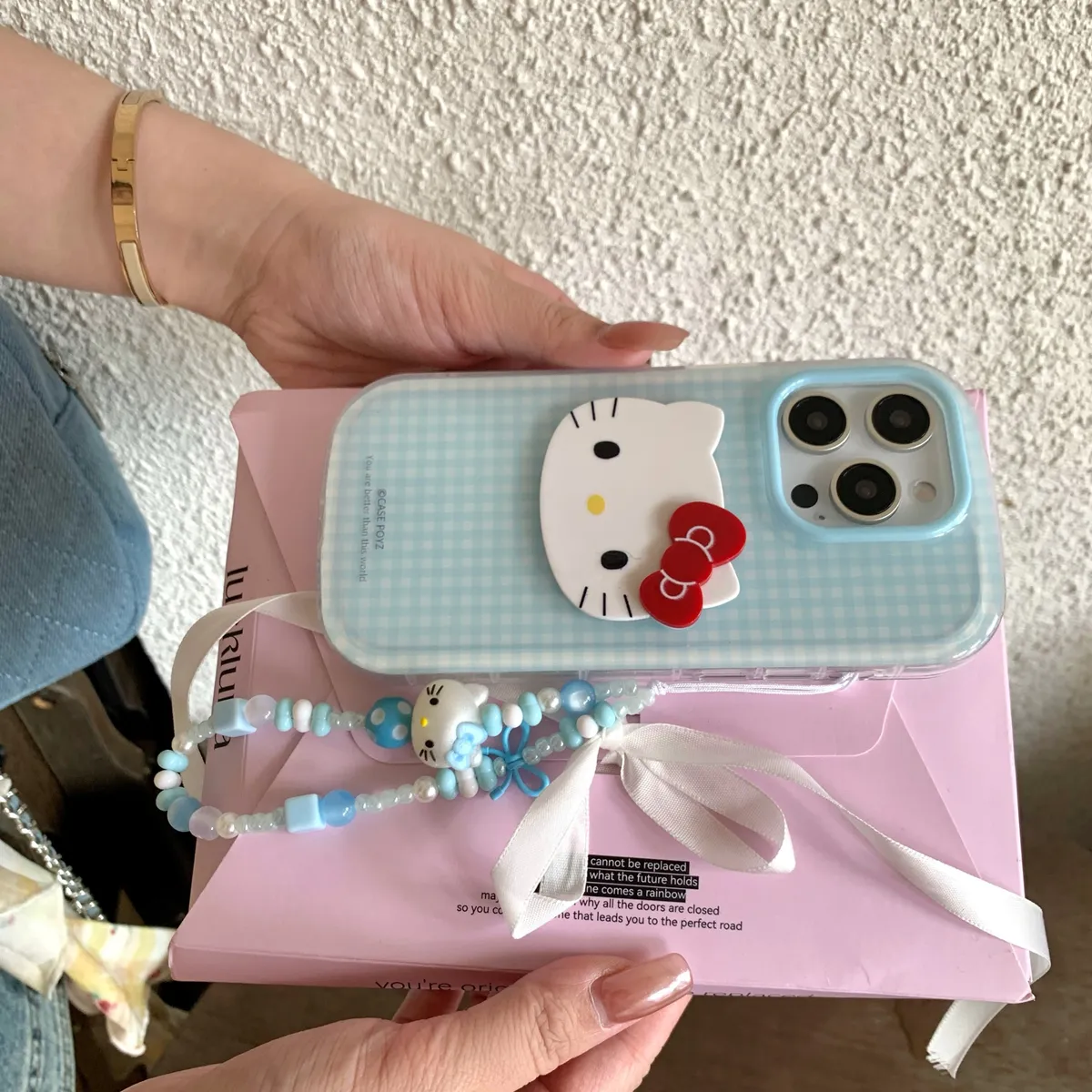 大头粉格子kt适用于苹果16/15/14/13/promax手机壳iphone16promax可爱卡通 - 图片 6
