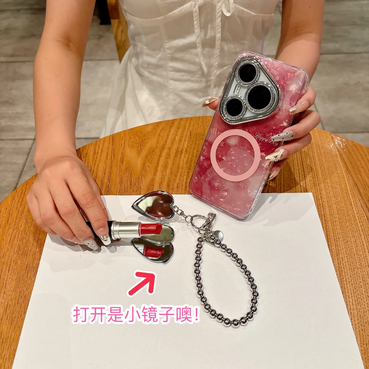 贝壳纹磁吸树莓粉Pur80Pro+手机壳P70pro简约适用苹果17promax防摔保护壳套16promax硬s25ultra - 图片 10