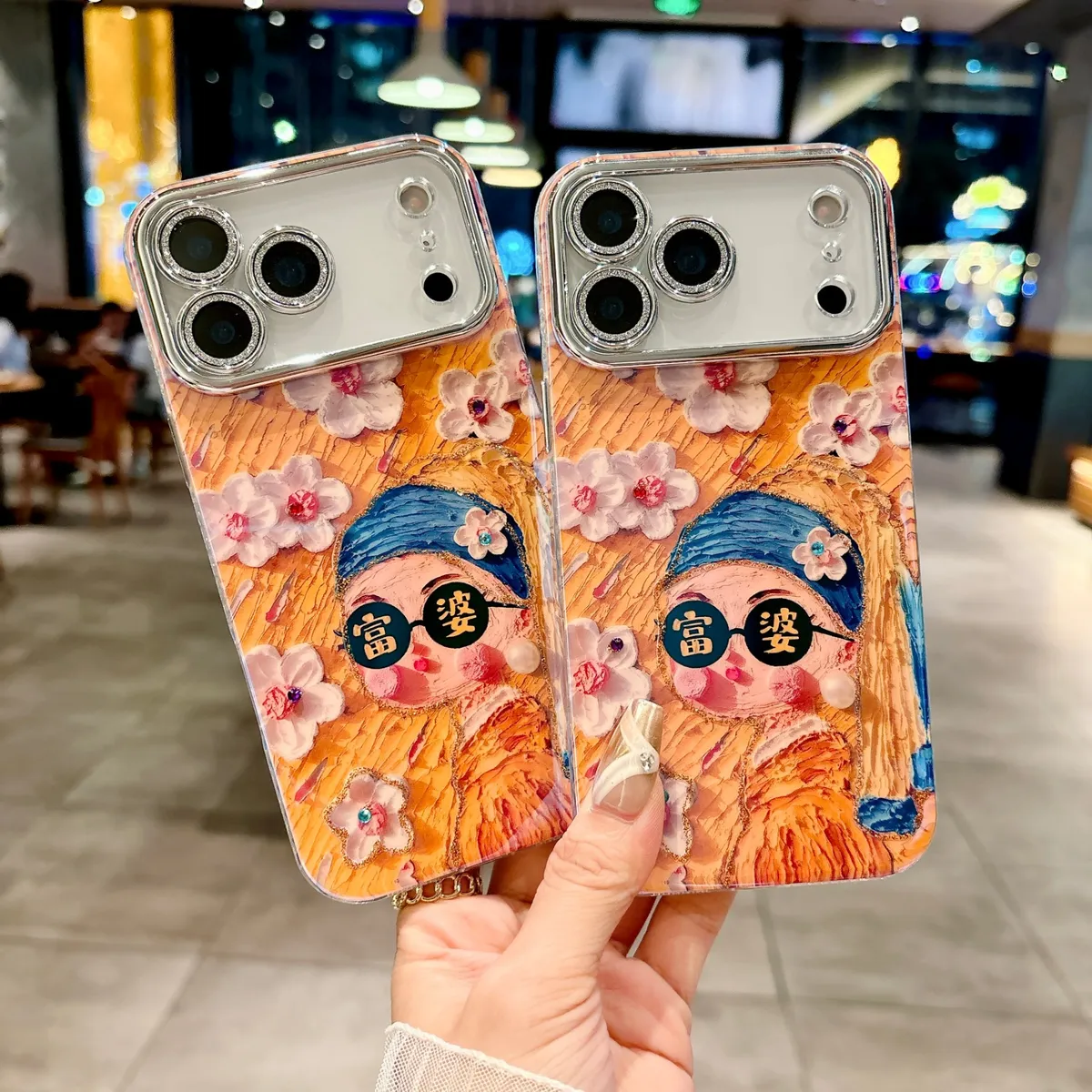适用苹果系列iPhone17新款手机壳个性时尚17promax/15promax富婆13pro16promax银灰色闪粉镜头保护套 - 图片 3