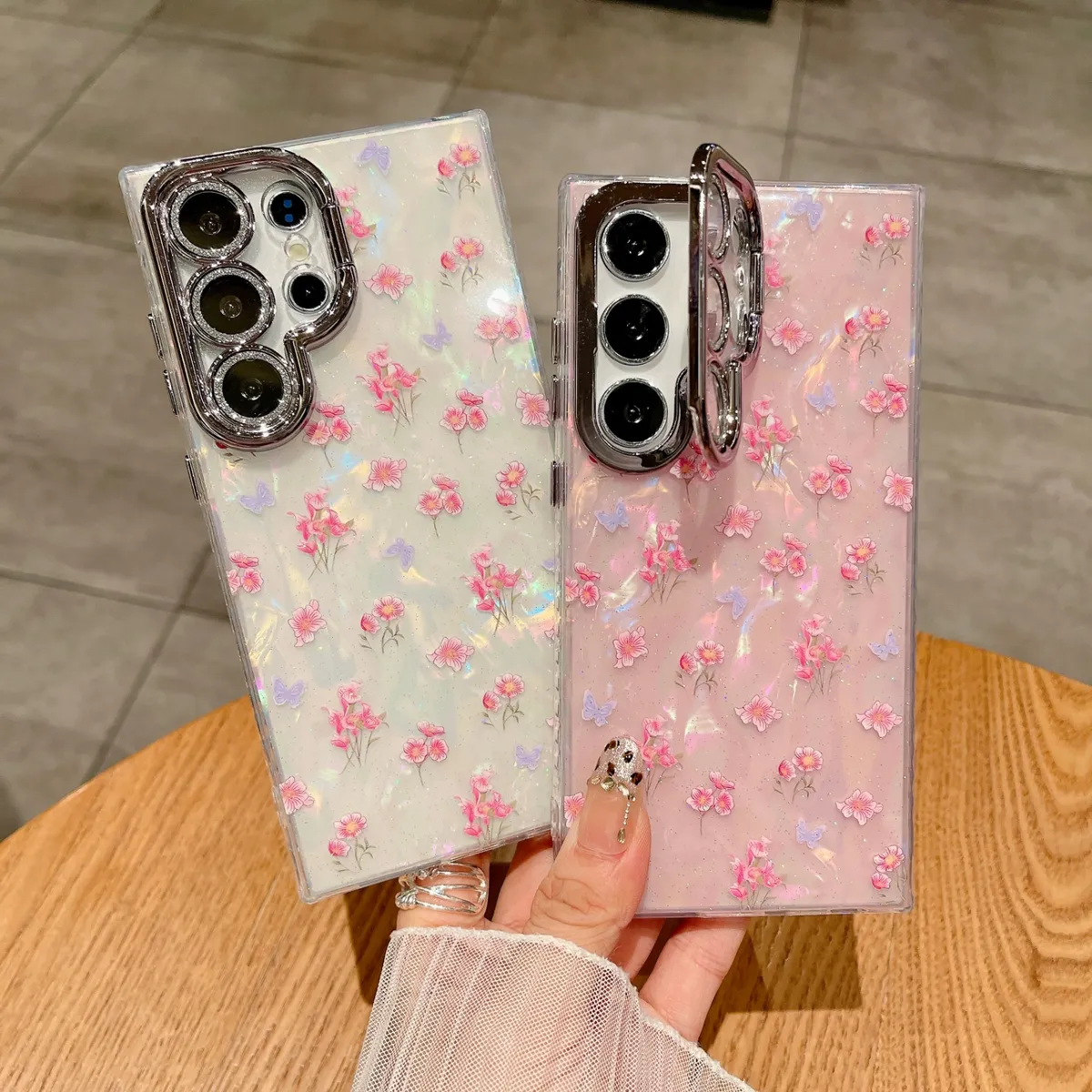 适用三星S25Ultra手机壳新款镜头支架三星galaxyS25补妆镜保护套三星S24Ultra防摔S24卡通创意s25+ - 图片 3