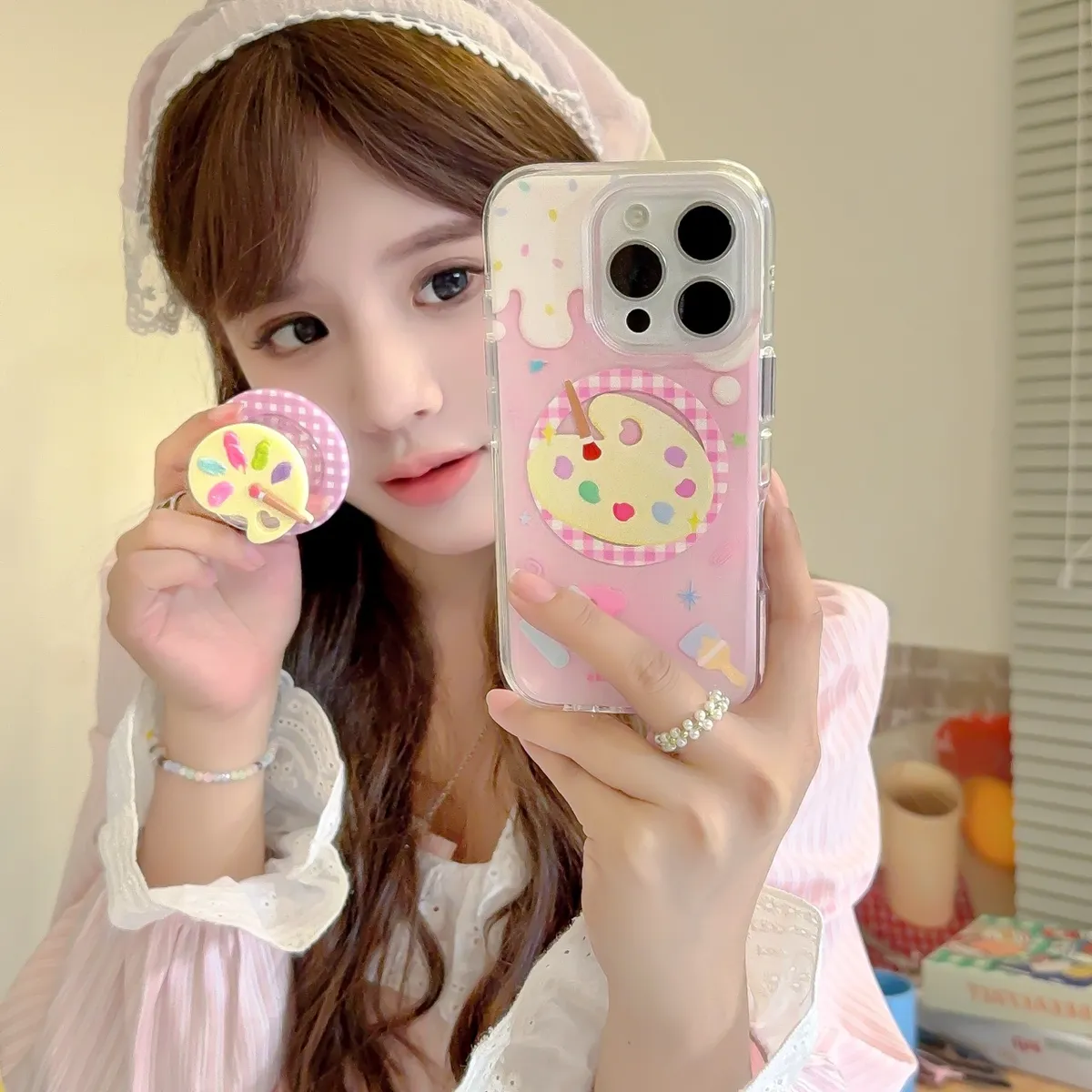ins绘画盘磁吸适用于苹果16/15promax/iPhone14pro手机壳13趣味创意小众简约ins保护套 - 图片 9