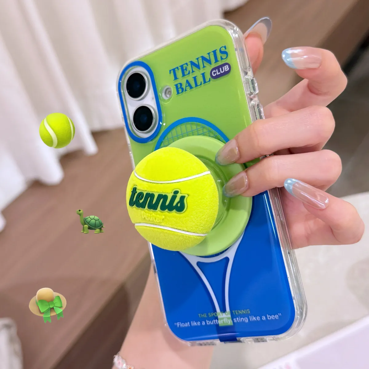 立体网球创意适用苹果16promax手机壳个性植绒网球支架iphone14新款15promax双面IMD - 图片 8