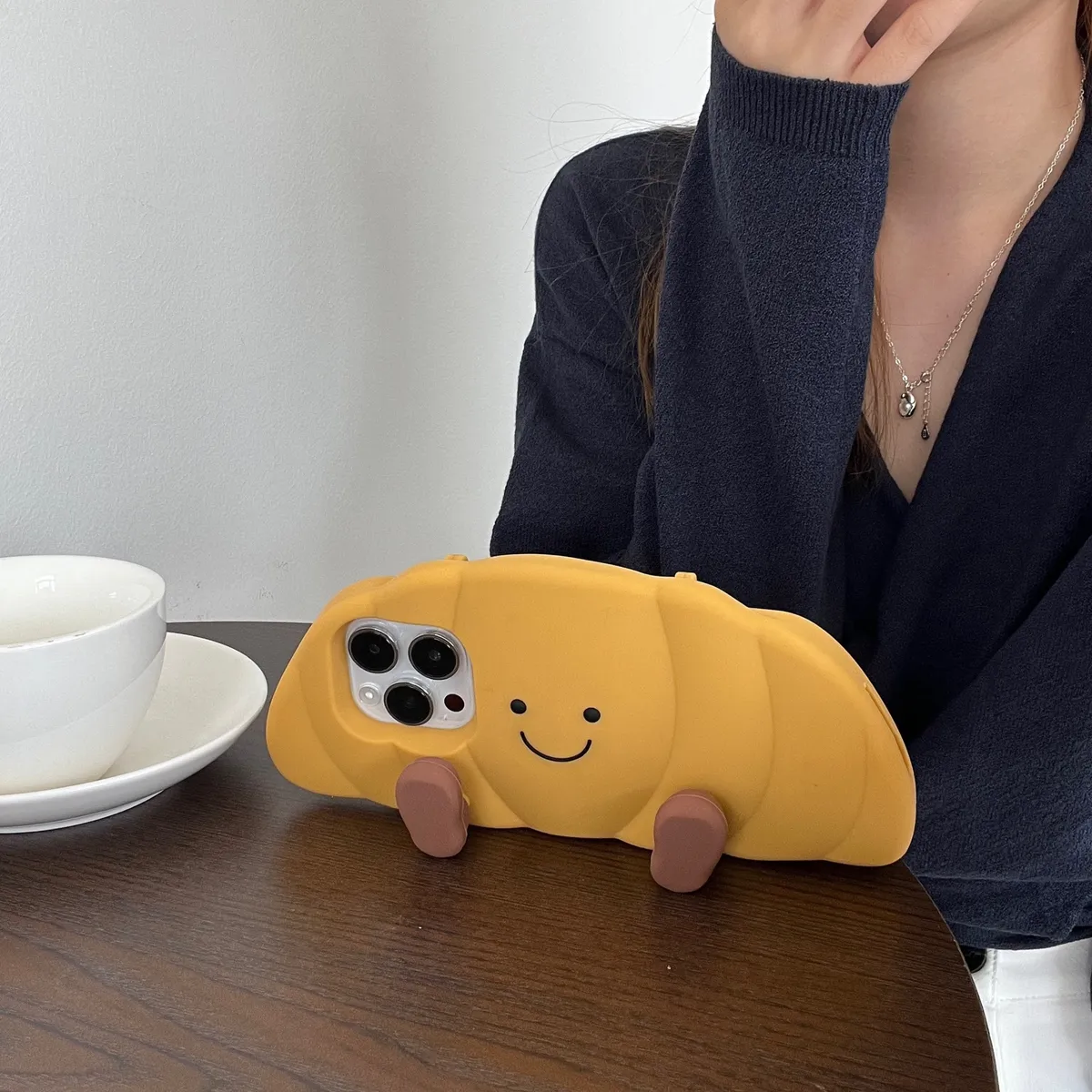 卡通立体可爱jellycat牛角包适用iPhone15promax手机壳苹果16pro保护套13硅胶14防摔新款情侣创意软壳 - 图片 7