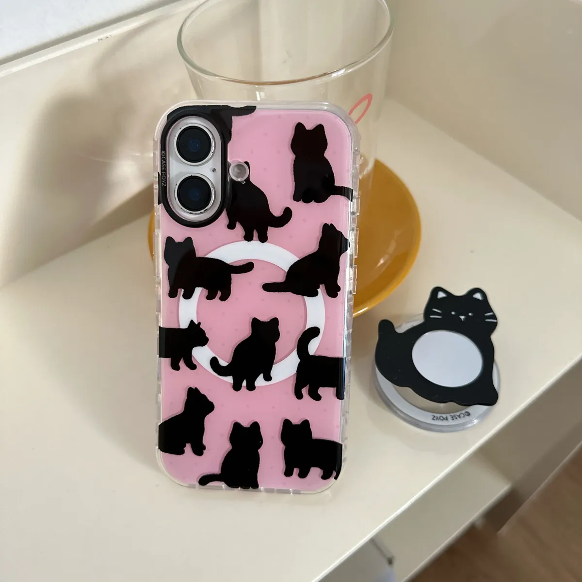 黑色镜子动物适用于苹果16/15/14/13/promax手机壳iphone16promax可爱卡通 - 图片 9