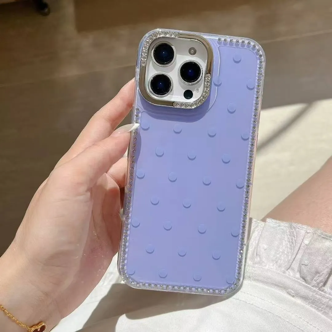 简约闪钻多巴胺波点狗狗挂件适用苹果16promax手机壳iphone15pro新款13pro创意14pro防摔12硅胶保护套 - 图片 3